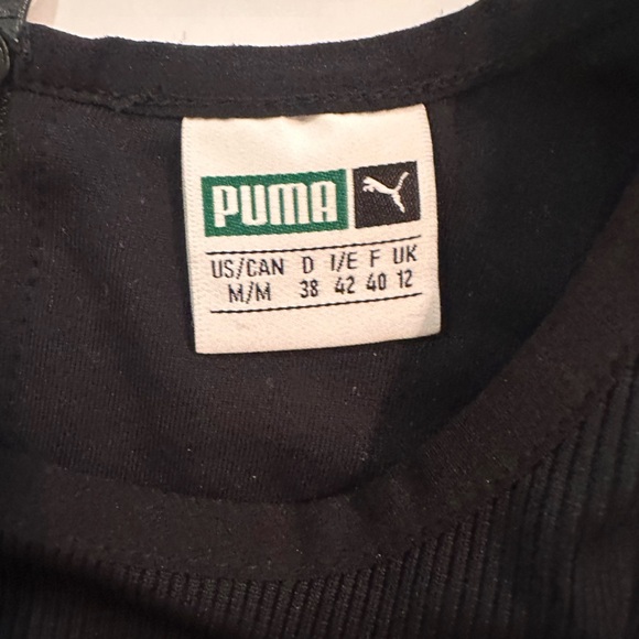 Puma Women’s Story Tank Ribbed Fitted Zip Racerback Like New Size Med Black - Picture 2 of 6